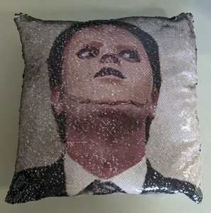dwight schrute pillow sequin