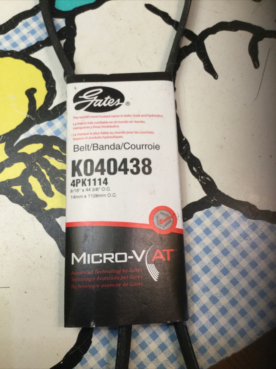 Gates K040438 4PK1114 Serpentine belt Micro-V BRAND NEW | eBay