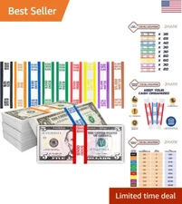 Secure Money Sleeves Strap Set - Pack of 330 Adhesive Cash Bands for Billing