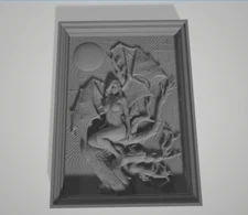 3d Model Stl File for CNC Router Woman Wings Frame 3D Model