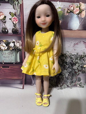 Sunshine and Daisies Yellow Dress for 14  Dolls Wellie Wishers Ruby Red Fashion