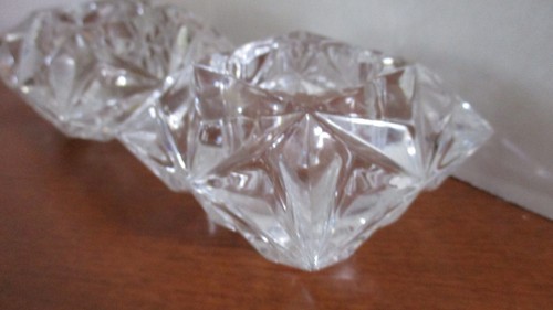 PARTYLITE Juego de 2 Portavelas CRISTAL DE PLOMO CUÁDRUPLE PRISMA AZULADO/VOTIVO - Imagen 3 de 3