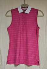 NEW SZ S FAIRWAY GREENE LADIES SLEEVELESS PINK GOLF POLO SHIRT, UPF 50 NWT 80