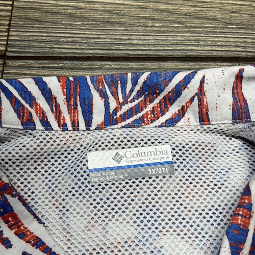Camicia hawaiana Columbia PFG pesca ventilata uomo 3XL manica corta con bottoni - Foto 4 di 5