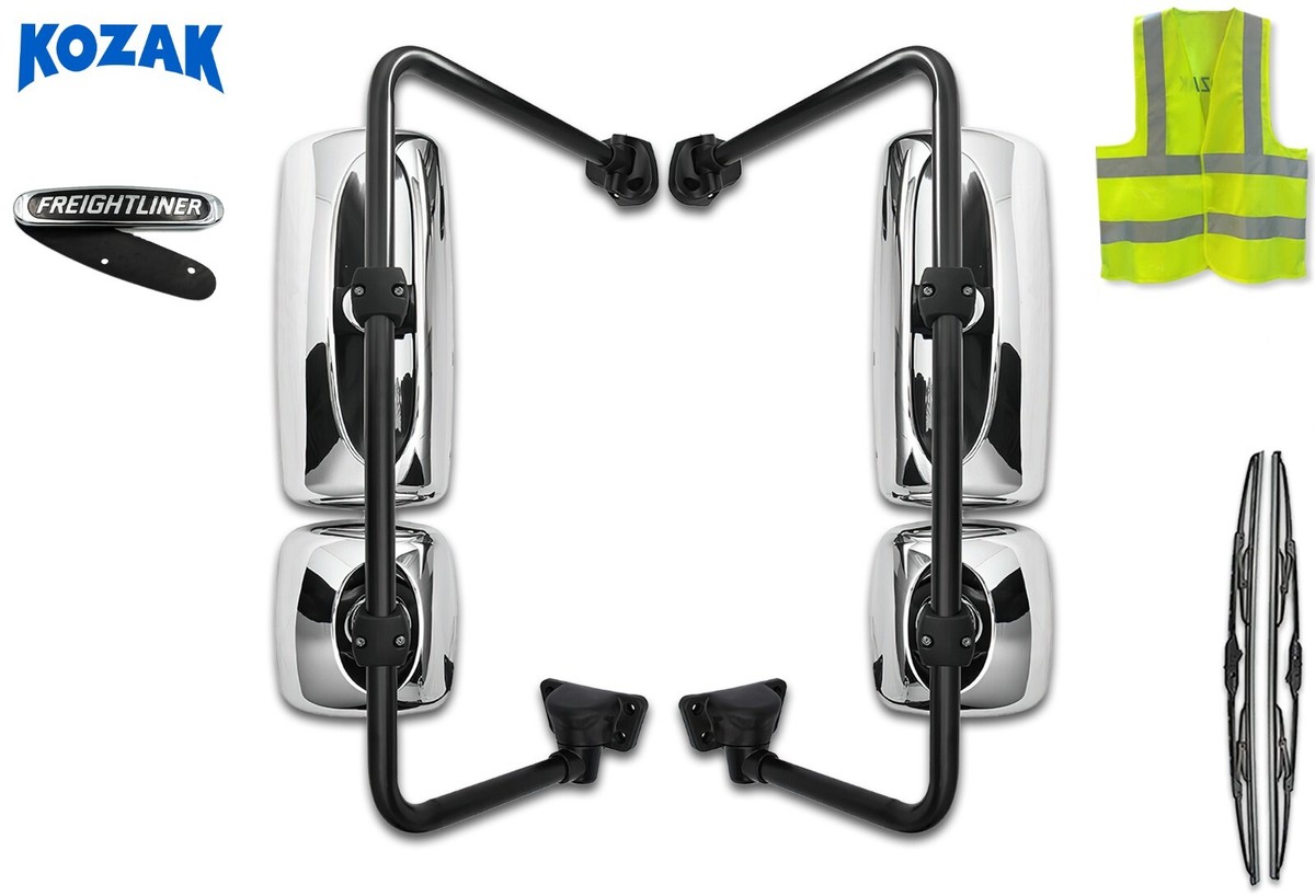 Chrome Door Mirror Assembly with Arm Left & Right Freightliner  