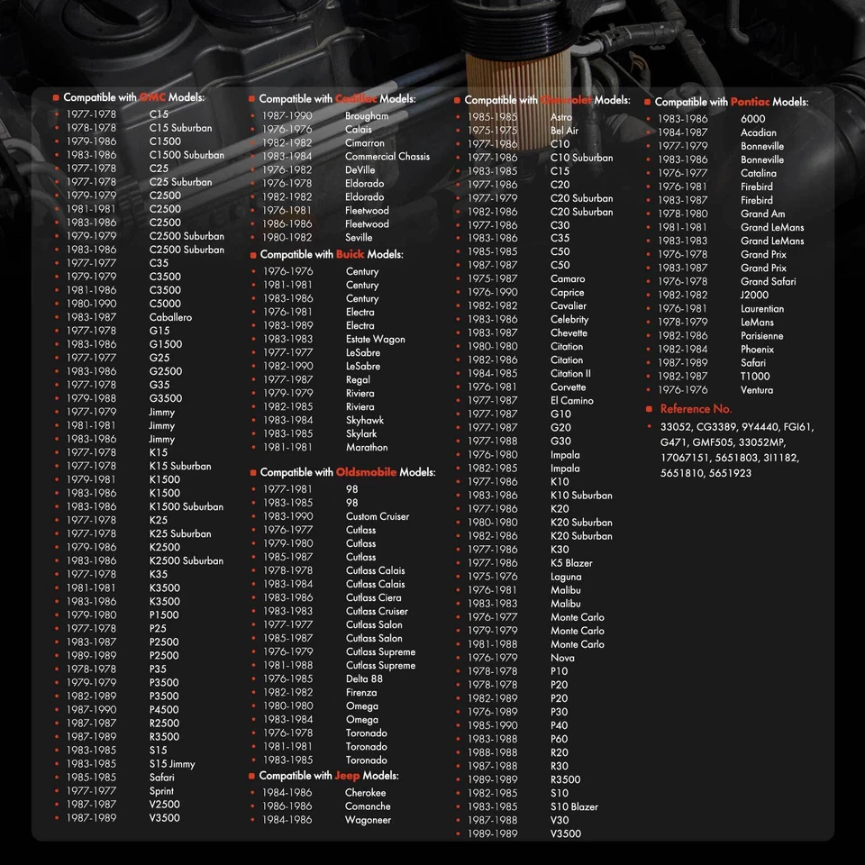 Filtro de combustible para Chevrolet Impala Camaro C10/C20/K10/K20 Suburban Malibu G20 S10 Foto 2 de 4