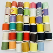 Lot 40 Vintage Sewing Spools Thread New & Used Centennial Lily Talon Corticelli