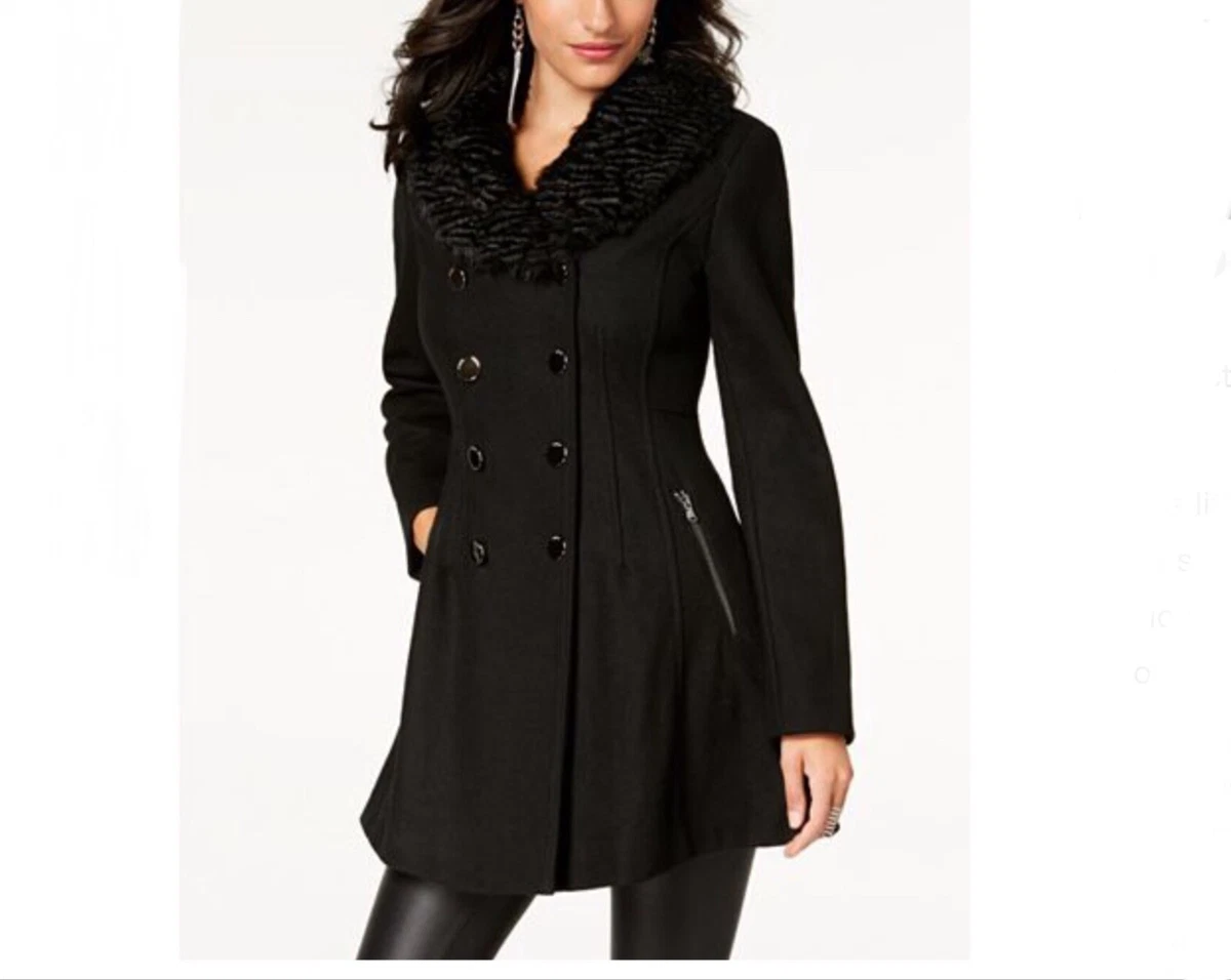 Guess faux sales fur skirted coat