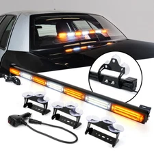 Xprite Emergency Warning Strobe Light Bar 31" Amber White Hazard Traffic Advisor
