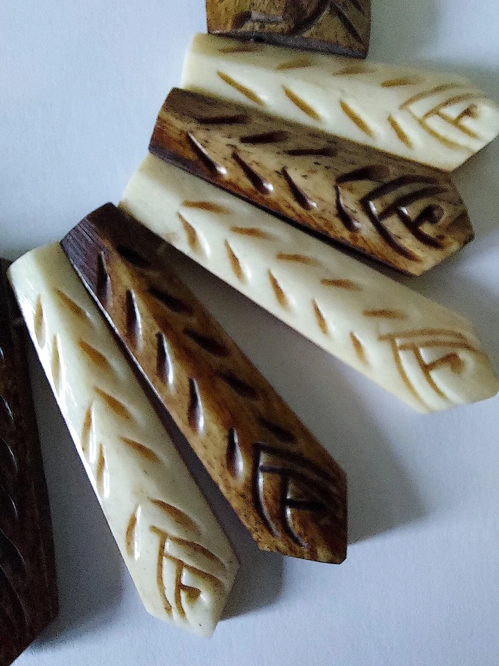 COLLANA TRIBALE OSSO GIROCOLLO ETNICO ANNI 80 VINTAGE @ SPLENDIDA @ - Immagine 4 di 4