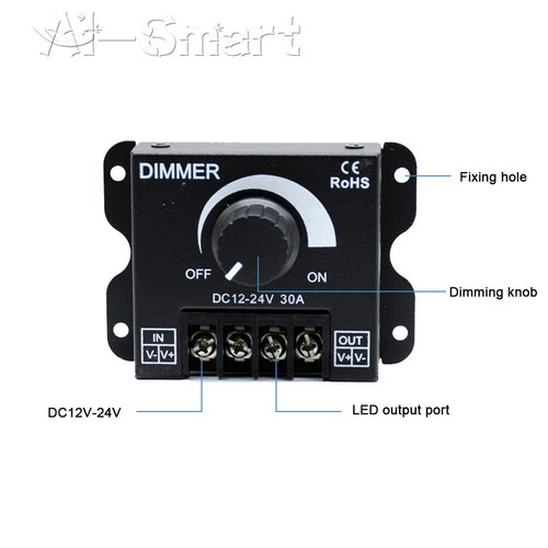 Controlador de brillo ajustable DC 12V/24V LED 30A/8A controlador de brillo controlador controlador de lámpara controlador - Imagen 10 de 10