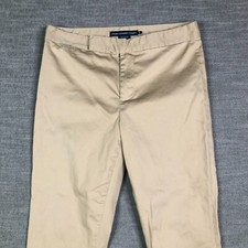 VTG Ralph Lauren Sport Chino Pants Womens 10 30 Beige Slim Straight Ankle Mid Ri