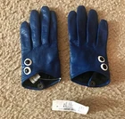 MAISON FABRE SHORT SASHA GLOVES WITH EYES BLUE $280