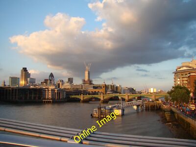 Photo 12x8 View of the Gherkin, Cannon Street station and a sun-basked Can c2012