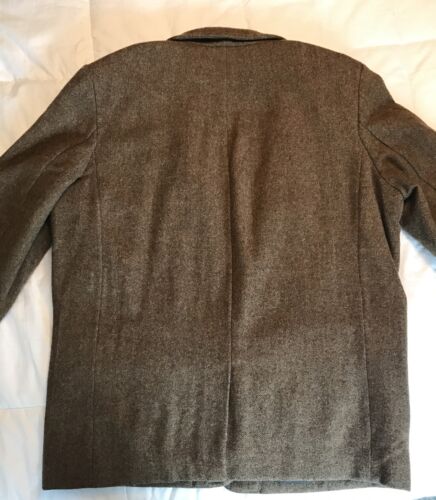 LL Bean Primaloft 100% Shetland Wool Brown Herringbone Tweed Sport Coat 46 Tall - Picture 10 of 11