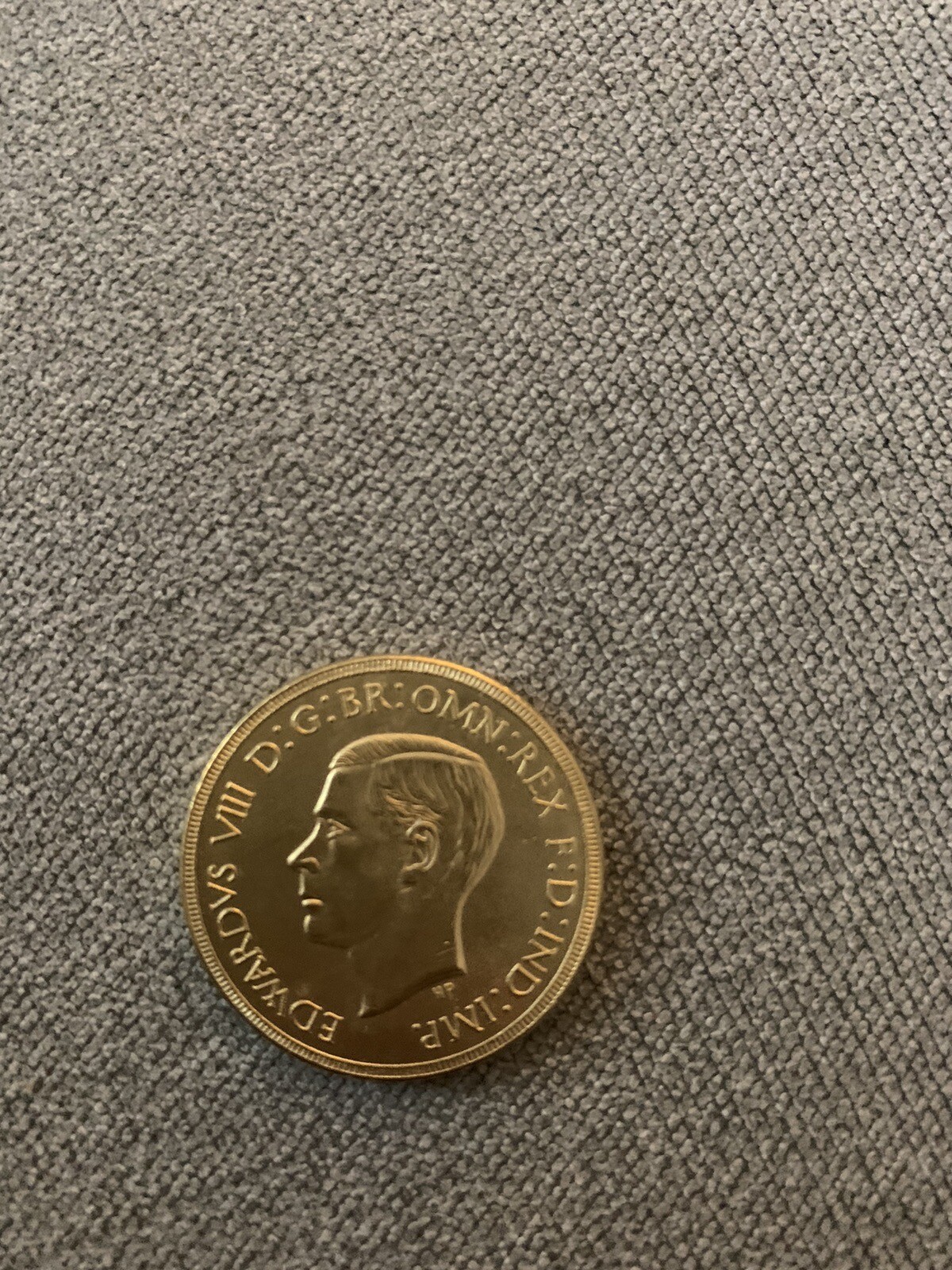 King Edward Viii Sovereign Coin 22k Gold Plated £2 Two Pound Sovereign