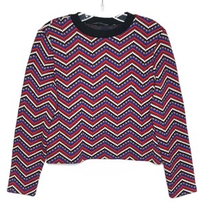 Top corto mujer Zara Jacquard Chevron Zig Zag Rayas Jersey Multi Color  Talla M | eBay
