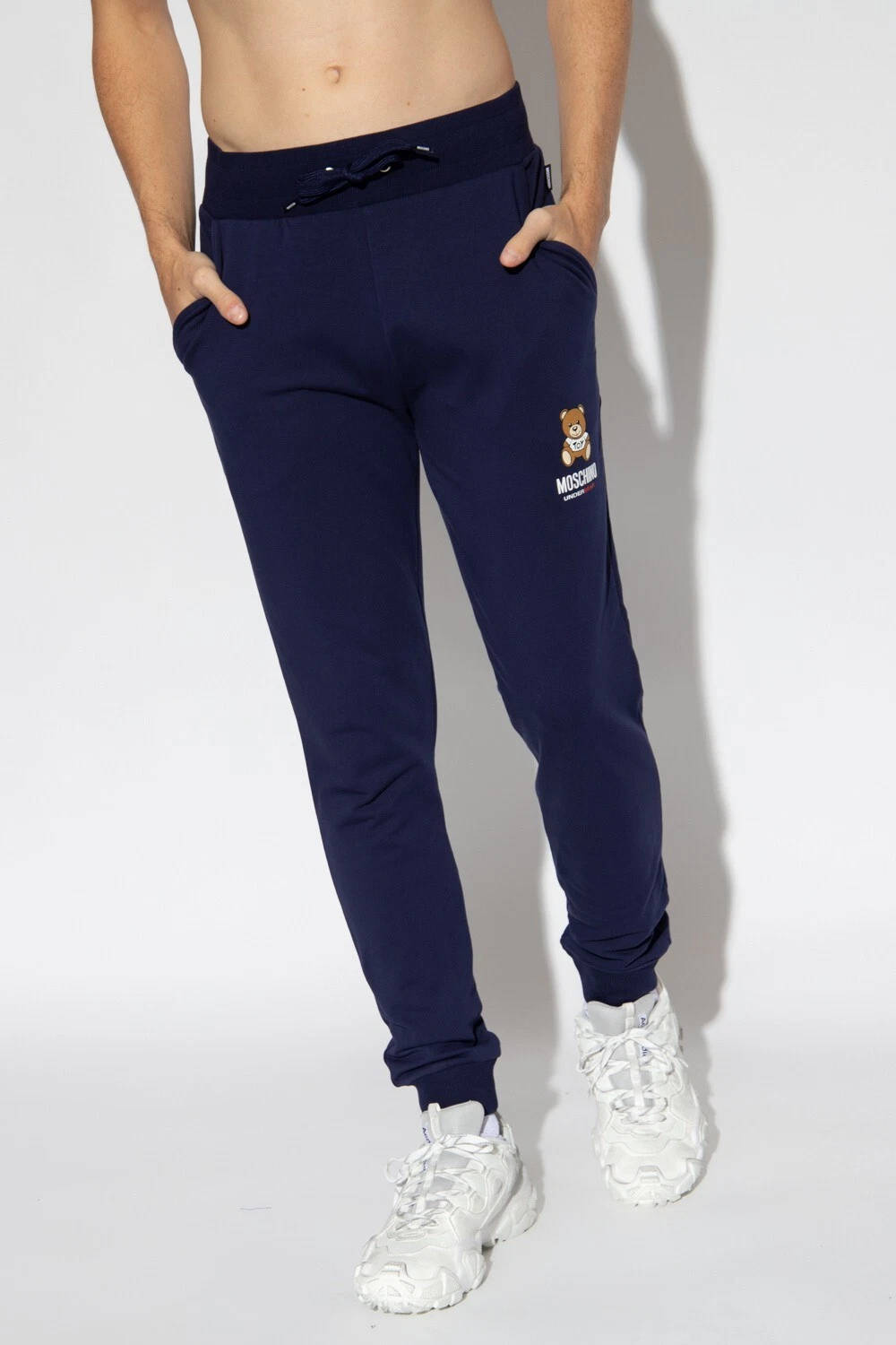 Moschino Joggers Navy Teddy Logo Size Large Men’s Luxury Designer RRP £210