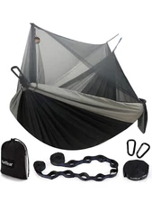 Hammock Camping with Net, Portable Camping Hammock Double Tree