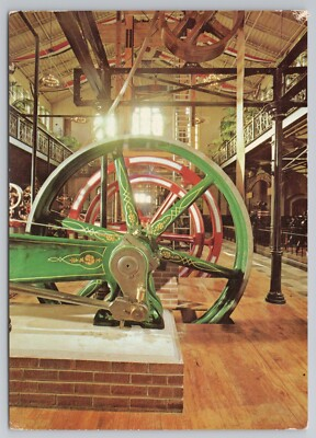 #ad Fly Wheel and Crank of Norway Stationary Steam Engine Exhibit Postcard $6.25