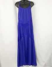 Adelyn Rae Strappy Sleeveless Lace Maxi Dress Electric Blue Medium