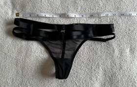 Bordelle multi strap thong, black, size S