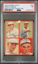 1935 Goudey 4-in-1 Group 2A DIZZY DEAN FRANKIE FRISCH HOF - PSA 1