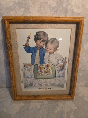 Vintage framed lithograph print titled ''Spring and Lance,''by artist Jan Hagara.