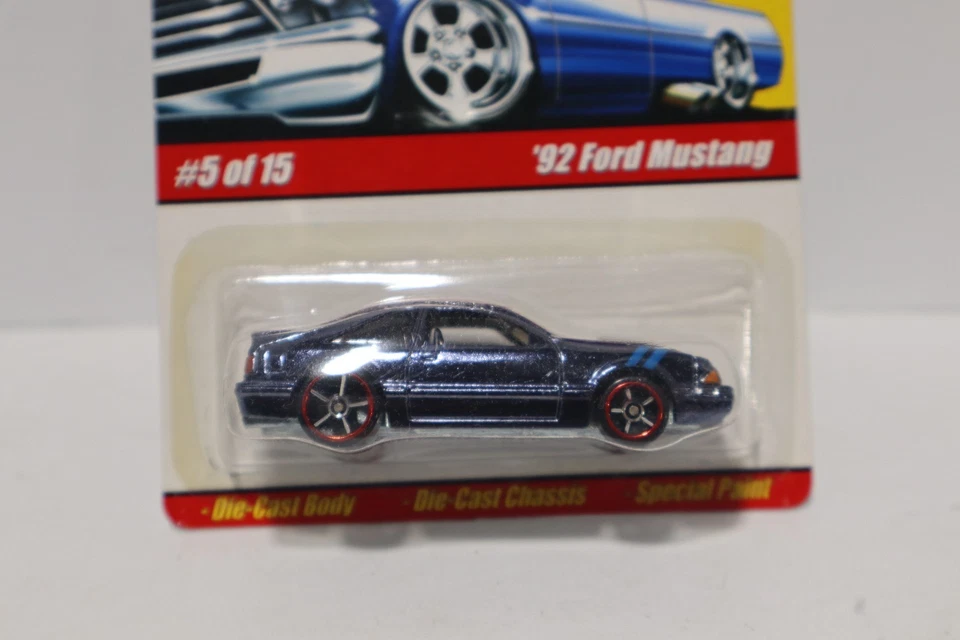 2007 Hot Wheels Modern Classics '92 Ford Mustang Dark Blue Spectraflame New - Image 3 of 3