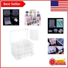 Portable 4 Count Craft Storage with Adjustable Dividers - 36 Grids Included