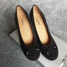 Gabor Ladies Black Heeled Court Shoes Size 7