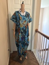 African Adire Batik dress danshiki Kaftan Handmade African print