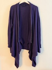 Casual&Co Purple Waterfall Cardigan Open Front Drapes Knit Womens Extra Large 