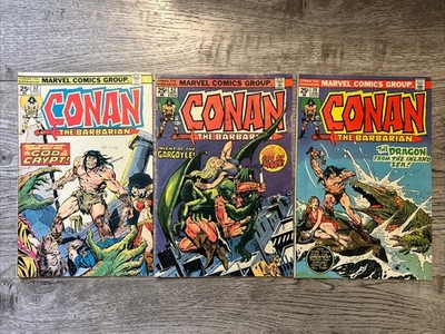 VINTAGE LOT of 3 CONAN THE BARBARIAN #39 #42 #52 Comic Books 1974-1975