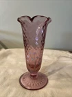 5.25” Dusty Rose Fenton Vase With Ruffled Trim