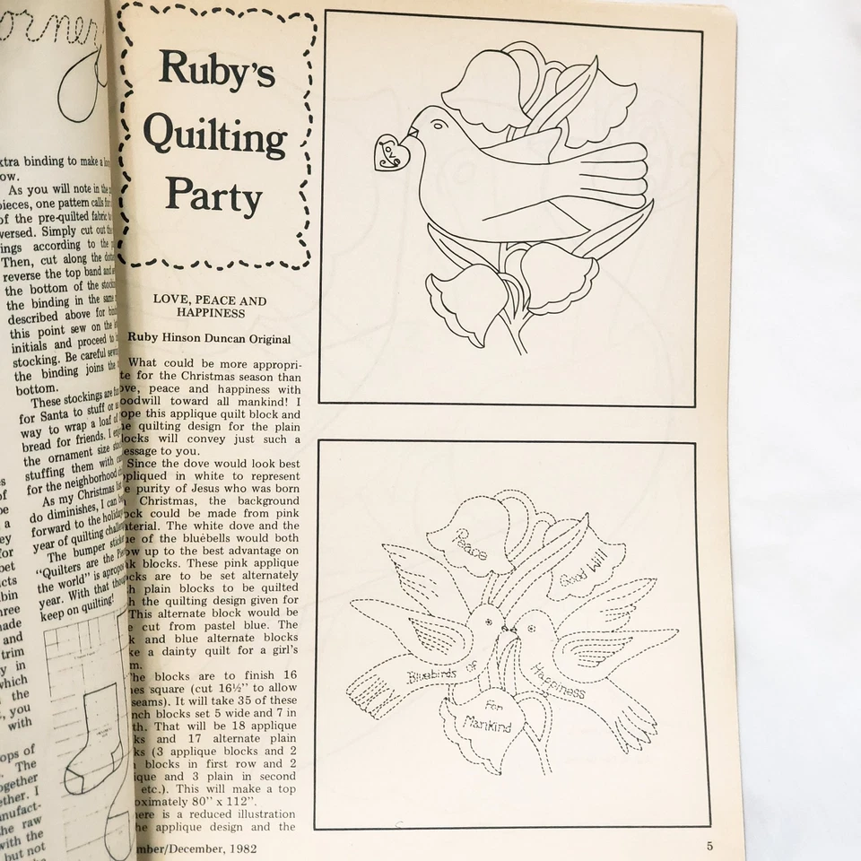 Quilt World Magazine December 13 Patterns 1982 Royal Star Christmas Dress - Image 4 of 4