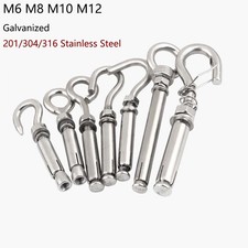 Stainless Steel Eye Bolts Expansion Anchor Bolt Screws Concrete Wall Hook Closed