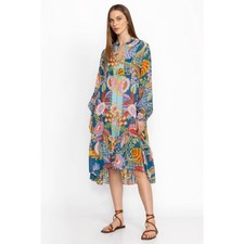 Johnny Was Wild Imana Floral Midi Dress Women's Size Small