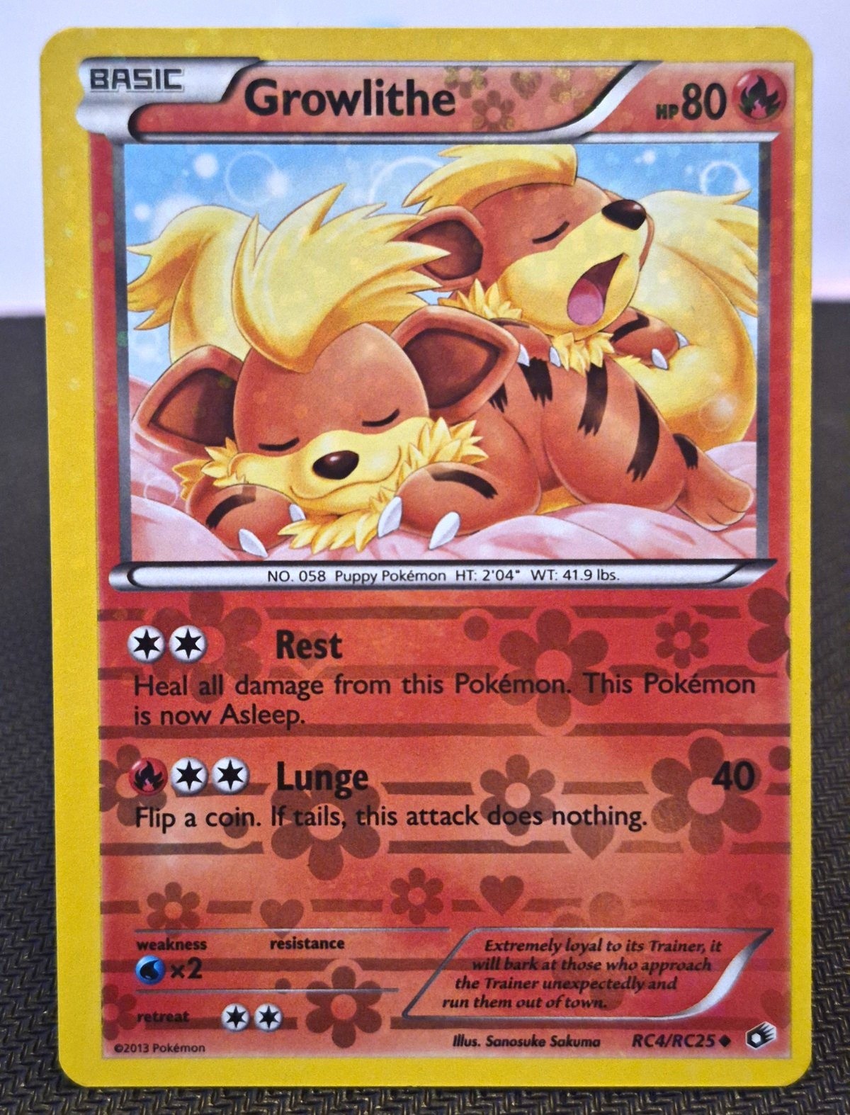 Growlithe RC4/RC25 Legendary Treasures: Radiant Collection Holo