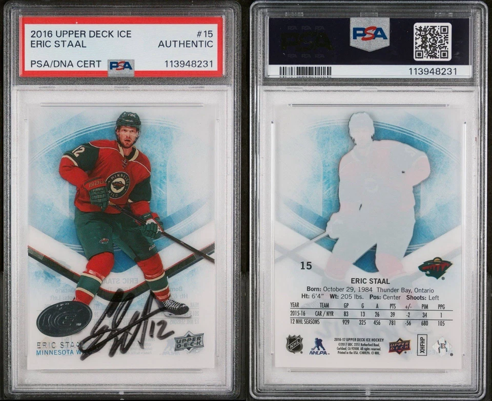 2016-17 Upper Deck Ice #15 Eric Staal PSA/DNA Auto - Image 3 of 3