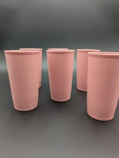 VINTAGE TUPPERWARE MAUVE LOT OF 6 CUPS TUMBLERS #873