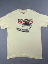 Vintage Pontiac GTO T Shirt Adult Size Large Yellow USA Made Automotive Car 80s
