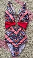 Multi-Colored 1 piece Swim Suit , Size Medium, New Without Tags