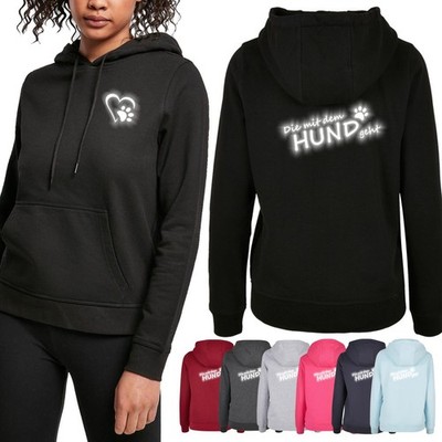 Hoodie Damen mit Spruch Die mit dem Hund geht Reflektierender Druck
