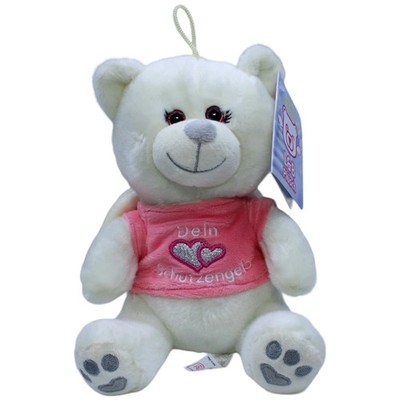 Landahl & Baumann Bär Kuscheltier 20 cm Weiß Rosa Neu Plüschtier