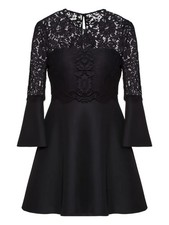 Valentino Garavani Lace-Paneled Flared Dress