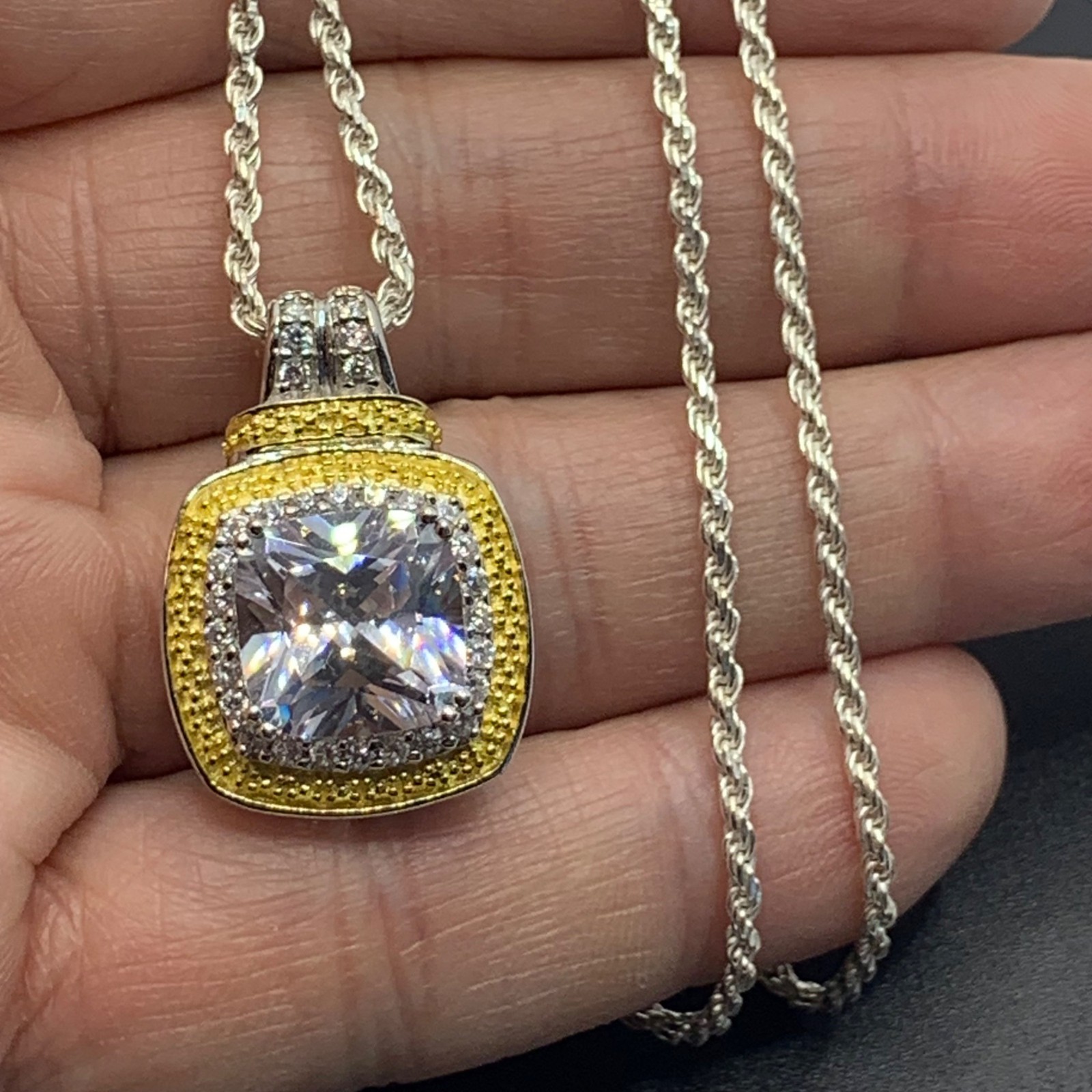 Solid 925 Sterling Silver 5CT Modified Square Cut… - image 13