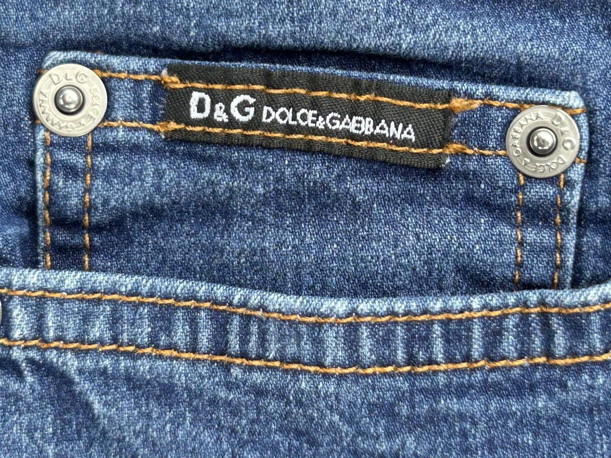 Vintage D&G Dolce & Gabbana Blue Jeans Big Logo Y2K Size 28 x 32