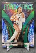 2022 Panini Prizm WNBA Fireworks Green Prizm A'ja Wilson #13