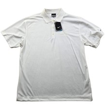 Nike Golf Polo Shirt Mens Large White Polyester Dri-FIT Short Sleeve 203690